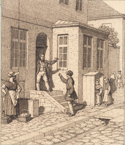 ストリートシーン。 「線遠近法」のイラスト、プレート VII 作： Christoffer Wilhelm Eckersberg