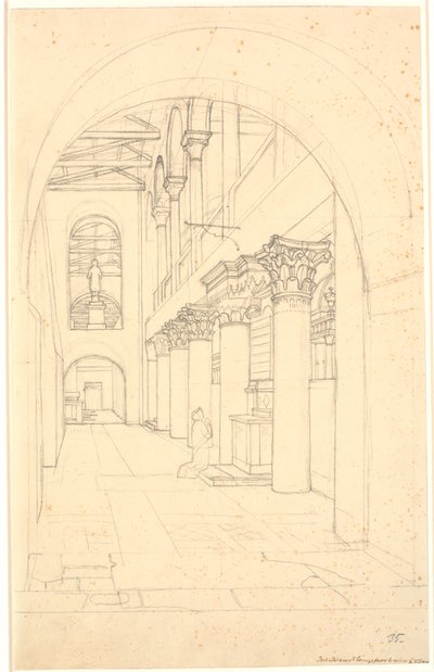 Et parti i kirken S. Lorenzo fuori le Mura, Rom 作： Christoffer Wilhelm Eckersberg