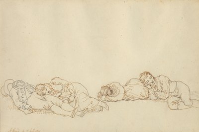 眠るパリジャン4人 作： Christoffer Wilhelm Eckersberg