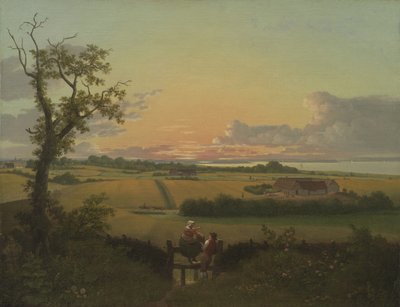 框のある風景。 モン島 作： Christoffer Wilhelm Eckersberg