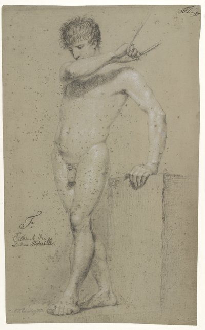 男性立ちモデル、横顔左 作： Christoffer Wilhelm Eckersberg