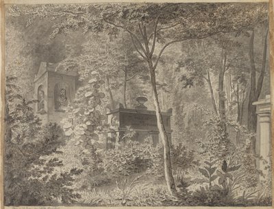 モリエールの墓、Jardin Elysée des Petits Augustins、パリ、6 月 10 日 (1811 年) 作： Christoffer Wilhelm Eckersberg