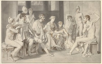オデュッセウスはアルキノオスでの生活について語る 作： Christoffer Wilhelm Eckersberg