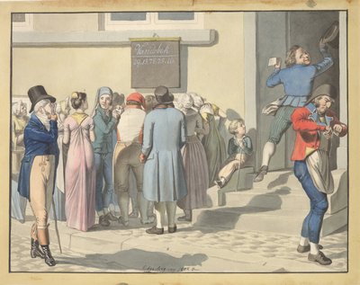 宝くじ代理店の外 作： Christoffer Wilhelm Eckersberg