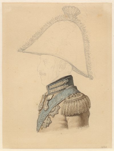 左の横顔のフリードリヒ 6 世の肖像 作： Christoffer Wilhelm Eckersberg