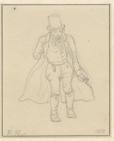 肖像画家ハンス・ハンセンの全身像 作： Christoffer Wilhelm Eckersberg