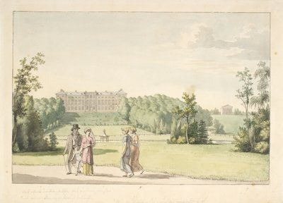 城とアピス神殿のそばのフレデリクスベア庭園からの展望 作： Christoffer Wilhelm Eckersberg