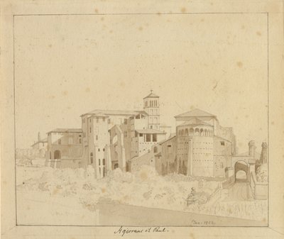 SS。 ジョンとポールがサン・グレゴリオ広場、ロムの間に置かれる 作： Christoffer Wilhelm Eckersberg