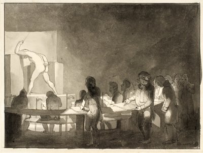ロイヤル アカデミー オブ ファイン アーツのライフ クラスの風刺 作： Christoffer Wilhelm Eckersberg