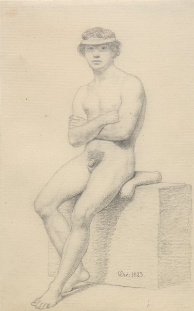 着席男性モデル。 作： Christoffer Wilhelm Eckersberg