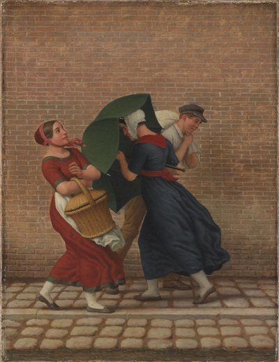 風雨の街並み 作： Christoffer Wilhelm Eckersberg