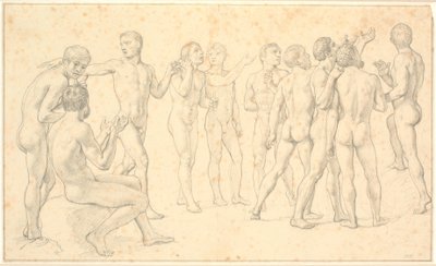 裸の男性のグループの研究 作： Christoffer Wilhelm Eckersberg