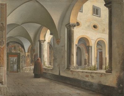 ローマのフランシスコ会修道院サンタ・マリア・イン・アラコエリの回廊 作： Christoffer Wilhelm Eckersberg