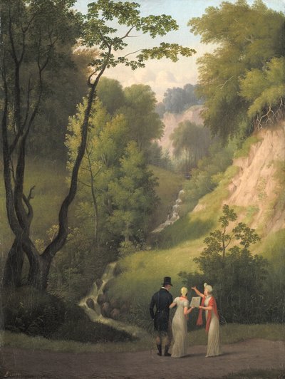 リーゼルンド邸の悪魔の裂け目。 モン島 作： Christoffer Wilhelm Eckersberg
