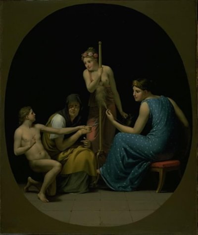 The Parcae: 生命の糸を紡ぐクロート、ラケシス、アトロポス 作： Christoffer Wilhelm Eckersberg