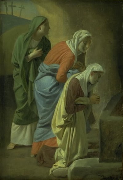 キリストの墓の三人のマリア。 勉強 作： Christoffer Wilhelm Eckersberg