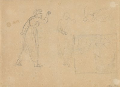 堕ちた少女の物語の下書き、シート1 作： Christoffer Wilhelm Eckersberg