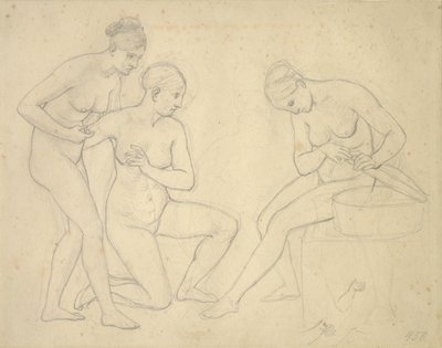 セクロプの娘たちのイメージの下書き。 作： Christoffer Wilhelm Eckersberg