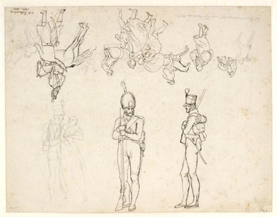 コペンハーゲン爆撃を描いた多数の人物の草案 作： Christoffer Wilhelm Eckersberg