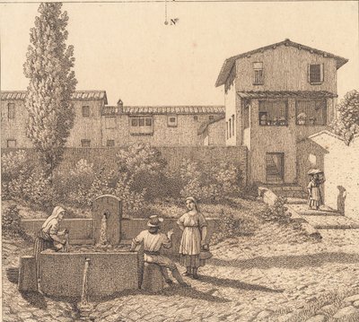 イタリアの村の眺め 作： Christoffer Wilhelm Eckersberg