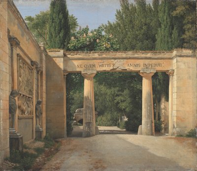 ローマのボルゲーゼ公園の庭園の眺め 作： Christoffer Wilhelm Eckersberg