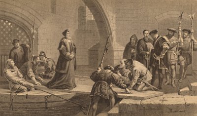 「裏切り者の門のクランマー」、1886 作： CW Sharpe