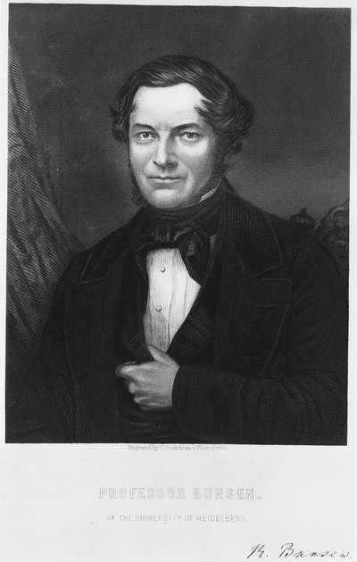 ロバート・ブンセン、ドイツの化学者、1850年代 作： C. Cook
