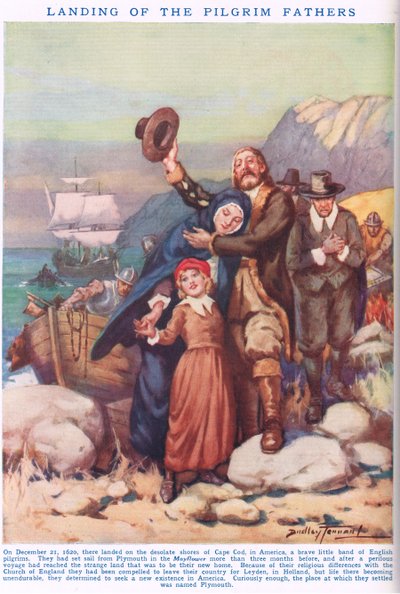 Landing of the Pilgrim Fathers, illustration from 