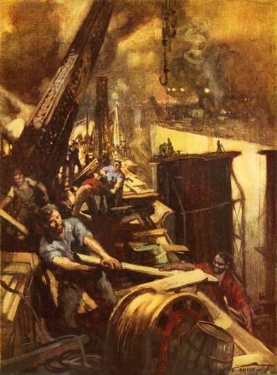 パナマ運河の建設 (カラーリソ) 作： C. Dudley Tennant