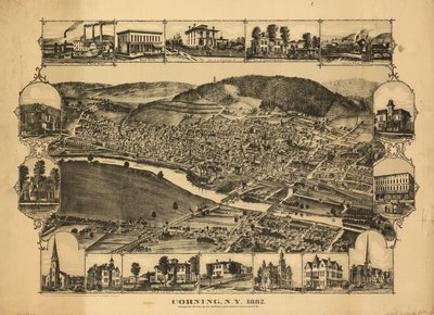 鳥瞰図。 米国議会図書館の Web サイトからラスター イメージとして入手することもできます。 コルを含みます。 病気。 LCコピーに色褪せ、汚れあり。 取得管理番号 1-88 作： C. J. Philadelphia Publishing House; Corbin
