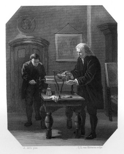 ピーターファンマッシェンブロークとアンドレアスクナエウス、オランダの科学者、c1870 作： Domenico del Barbiere