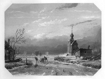 1740年の冬、オランダ、c1870 作： Domenico del Barbiere