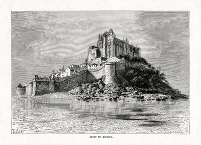 モンサンミシェル、ノルマンディー、フランス、1879 作： C. Laplante