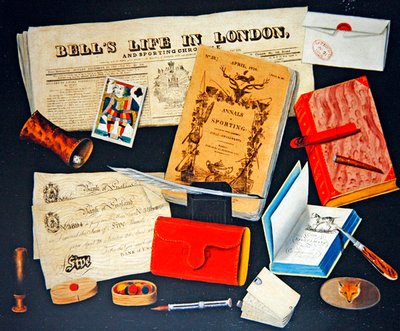 スポーツ用品のだまし絵」1829年頃（油彩・キャンバス） 作： C. Parker