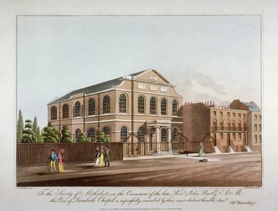 ロンドンのランベスにあるメソジスト礼拝堂、1816 年。 作： C Rosenberg