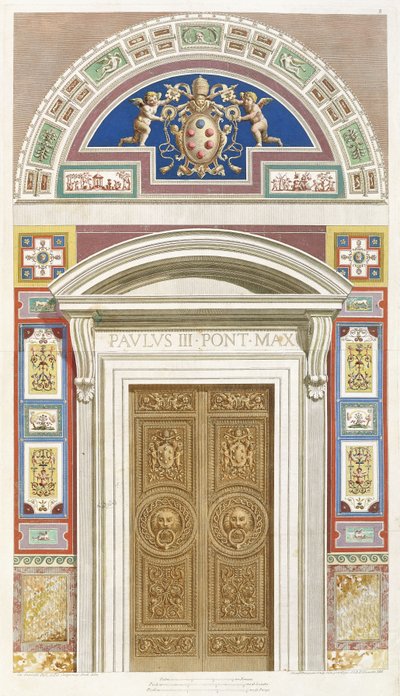 バチカン市国のラファエルロッジアへの玄関口、1772年 作： C. Savorelli