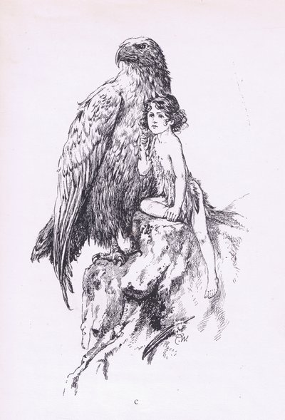メイドと鷲（ダックワース著「The Child of the Air」より 作： C. Wilhelm