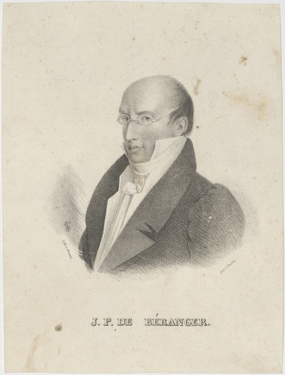 Pierre-Jean de Béranger 1780-1857の肖像。 作： Cäcilie Brandt