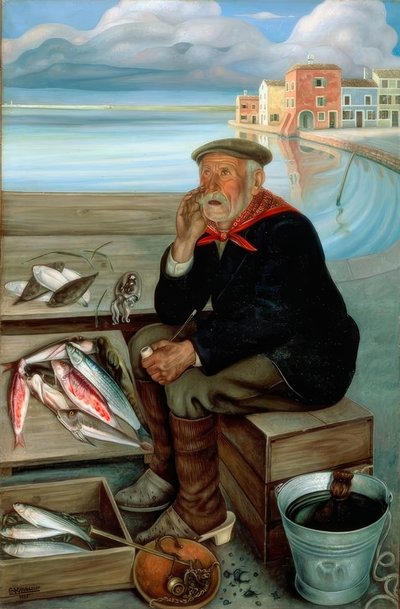魚売り 作： Cagnaccio di San Pietro