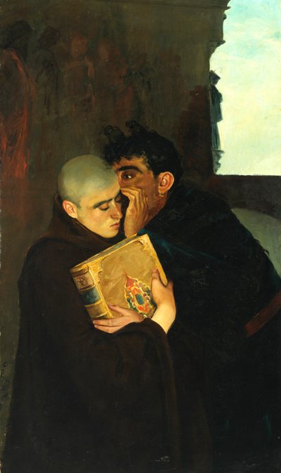 回廊のクモ、1881年。 作： Calcedonio Reina