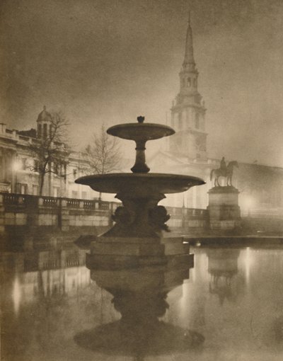 「夜の雨が歩道を反射のプールに変えた」、c1935。 作： Calkin