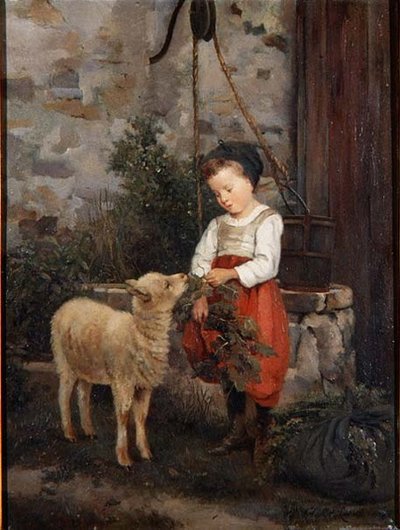 ペットの子羊 作： Camille Leopold Cabaillot Lasalle