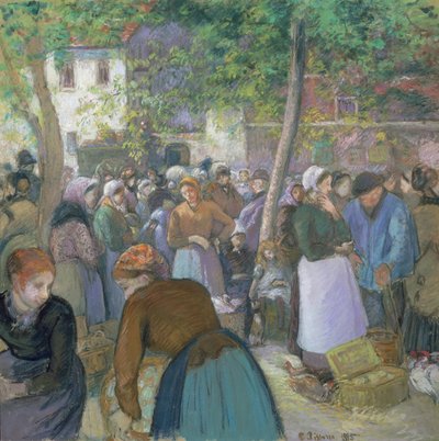 Gisorsの家禽市場 作： Camille Jacob Pissarro