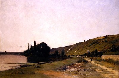 ヴェトゥイユのセーヌ川の眺め（油彩・キャンバス） 作： Camille Emile Dufour