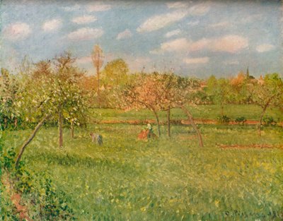 エラニーでのリンゴの木、朝の日差し、c1896 作： Camille Jacob Pissarro
