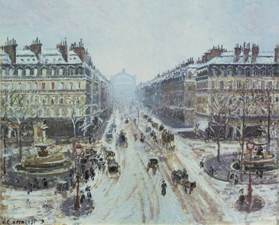 オペラ大通り-雪の影響、1898 作： Camille Jacob Pissarro