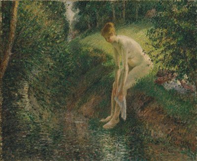 森の水浴び、1895 作： Camille Jacob Pissarro