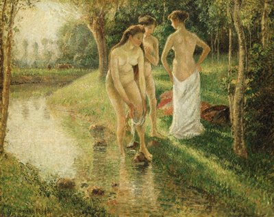 水浴び、1896 作： Camille Jacob Pissarro