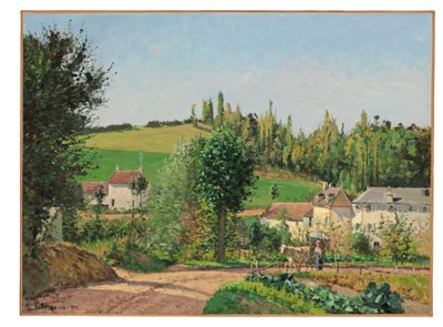ポントワーズ近くのハムレット、1872 作： Camille Jacob Pissarro