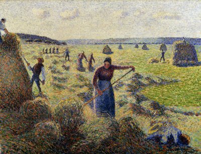 干し草、エラニーを収穫。干し草の収穫、エラニー、1887年頃 作： Camille Jacob Pissarro